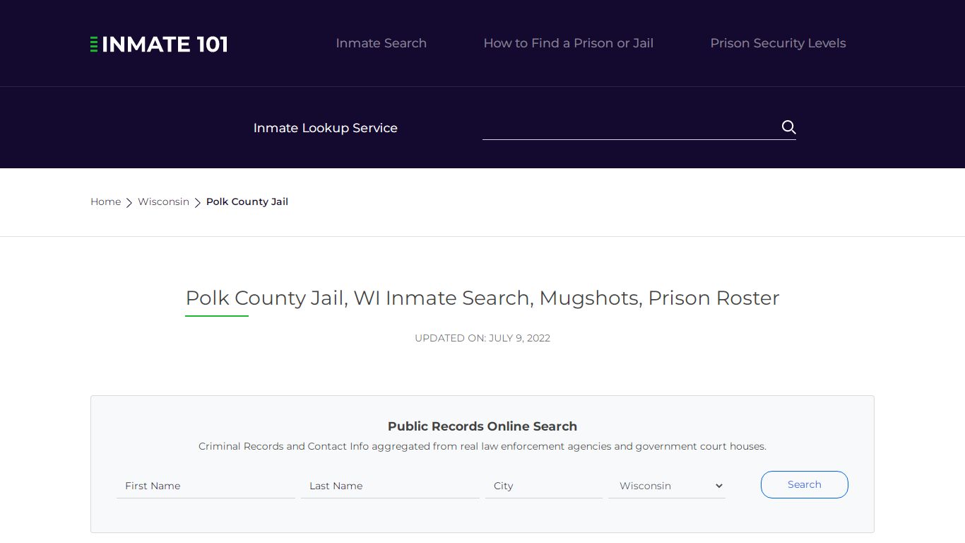 Polk County Jail, WI Inmate Search, Mugshots, Prison Roster